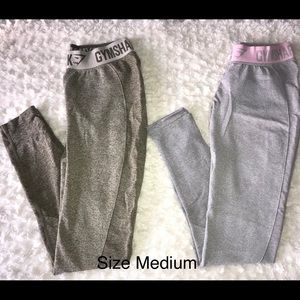 Gymshark Flex Leggings khaki and light gray